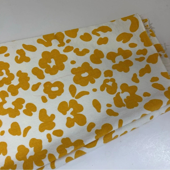 Mother Jeans Womens 30 Yellow White Floral Leopard Curbside Heel Raw Hem - Picture 15 of 15